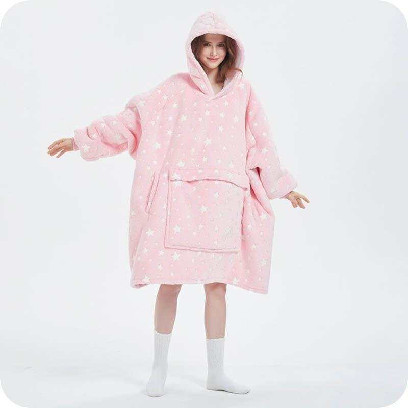Shiny Blanket Sweatshirt - Stars (pink)