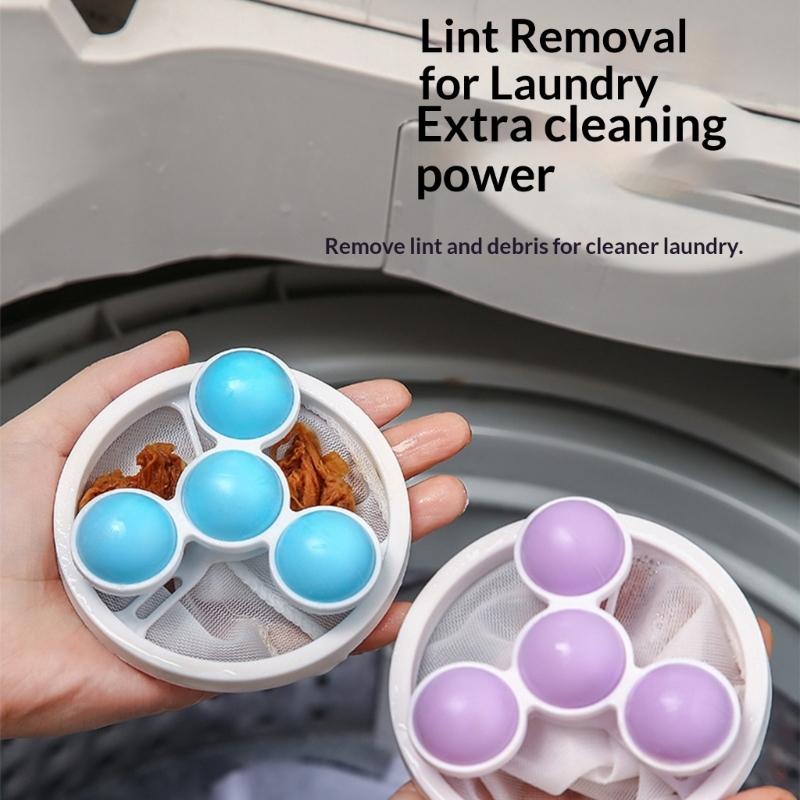 4Pieces Hair Remover for Laundry Lint and Hair Catcher Filter Mesh for Home Washing Machine Laundry Accessory