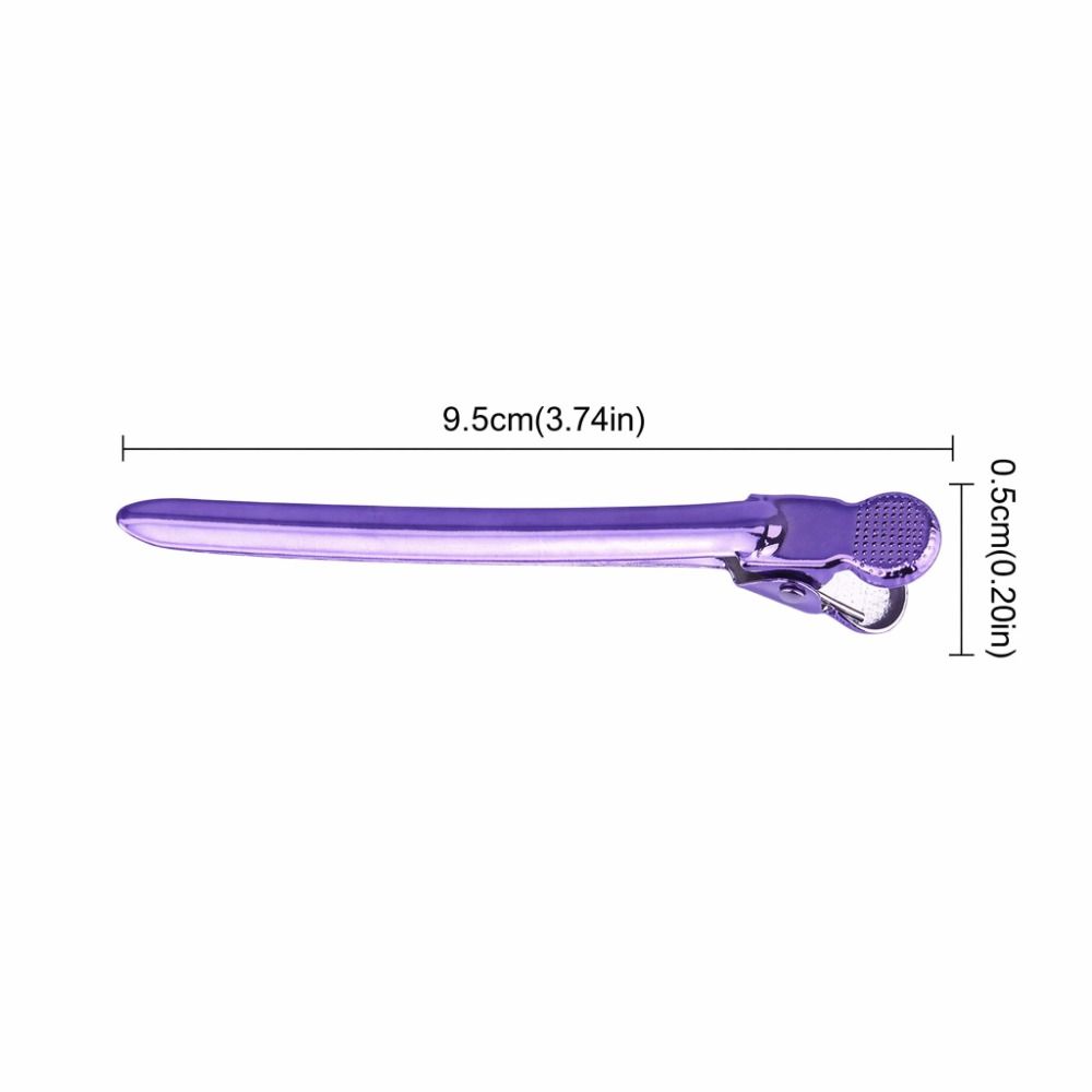 12PCS Purple Blue Hairdressing Styling Clamps Stainless Steel Hair Styling Clips For Hairstyling