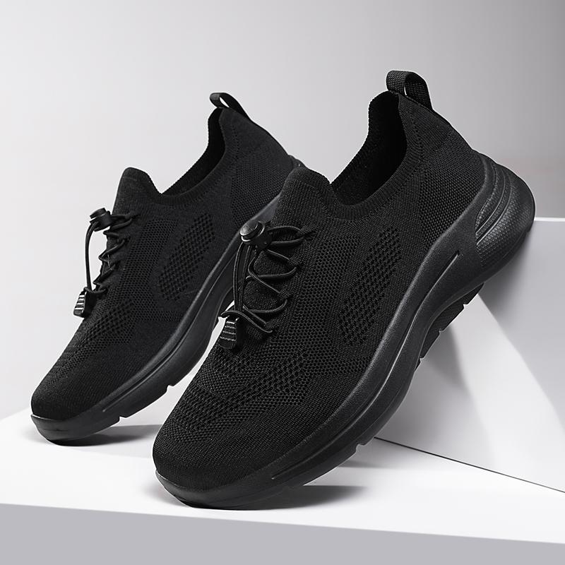 Fashion 2025 New Men's Sports Shoes, Trendy Large-sized Woven Net Fabric Shoes, Breathable, Lightweight and One-foot Lazy Shoes