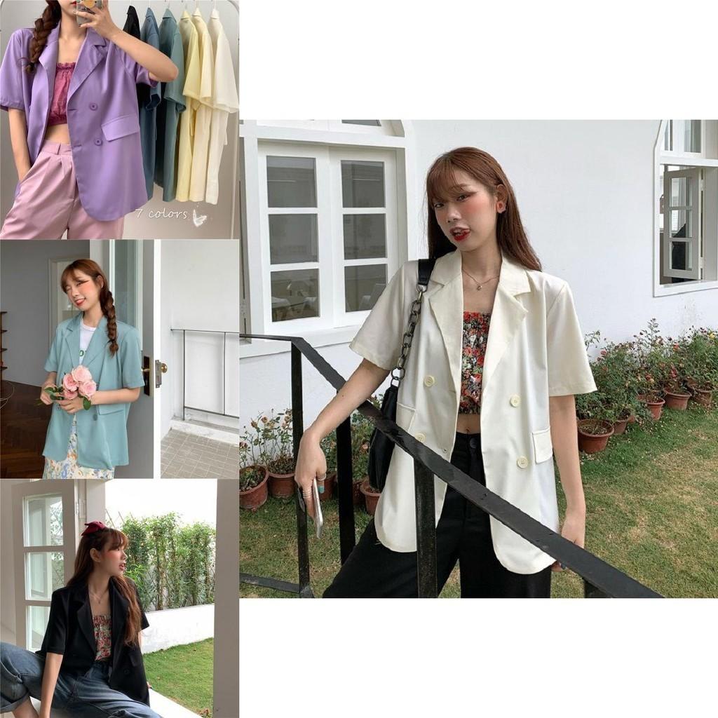 Chic Girl Korean High-quality Short-sleeve Suit Jacket Soft And Exquisite Fabric