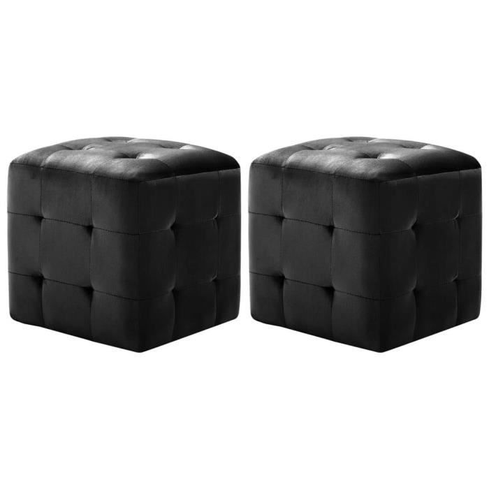 VidaXL 2 Pcs Poufs Black 30 X 30 X 30 Cm Velvet Fabric