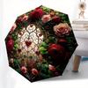 Stained Rose Window Art PrintUmbrella, Portable 3-Fold Compact Umbrella for Men & Women Gift