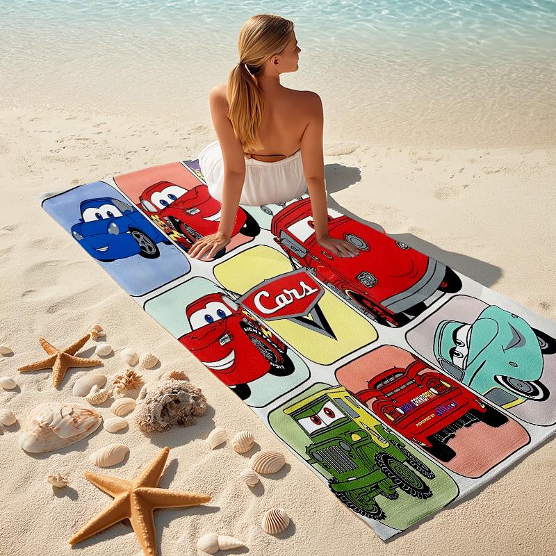 1pc Mcqueen Beach Towel, Highly Absorbent, Soft Comfortable, Yoga, Swimming, Fitness, Camping, Beach Activities. B730058