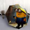 1pz Palloncino Minion Ombrello Pieghevole Automaticamente, Ombrello da Viaggio Compatto a 8 Stecche, Struttura Resistente in Plastica e Ferro134