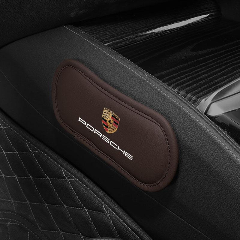 1Pcs Leather Car Pillow Car Knee Pad Elastic Memory Foam Leg Pad For Porsche 911 918 928 944 968 Boxster Cayenne Macan Panamera