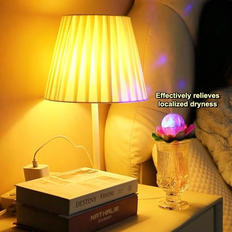 Innovative Lotus Shape Humidifier with Colourful LEDs for Daily Well-being