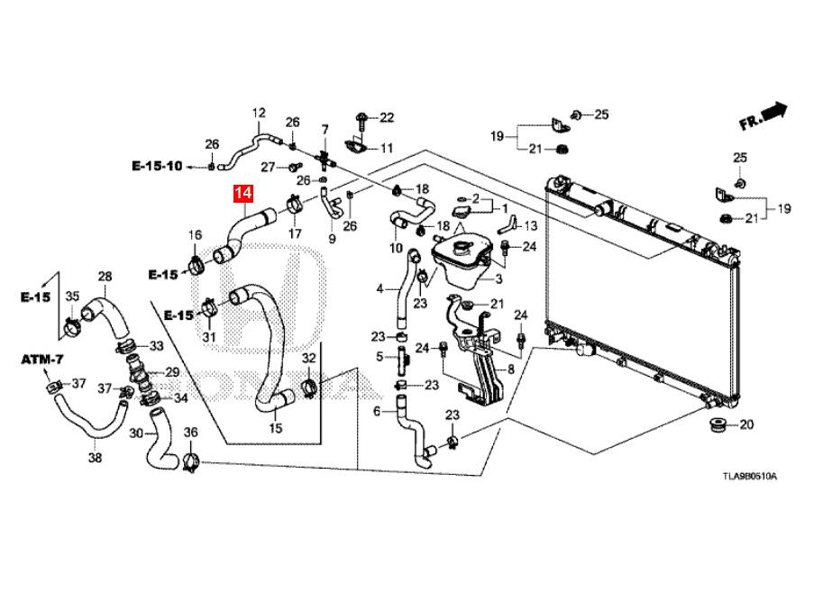 Upper Radiator Hose 19501-5PA-A00 for Water Tank - Auto Parts