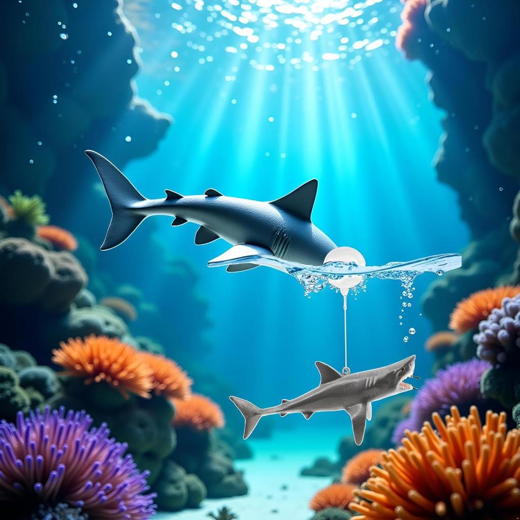 1 Pc Floating Shark Ornament - Adjustable Aquarium Shark Animal Decor | Aquarium Floating Shark Ornaments Thematic Ornaments Suitable for Aquarium