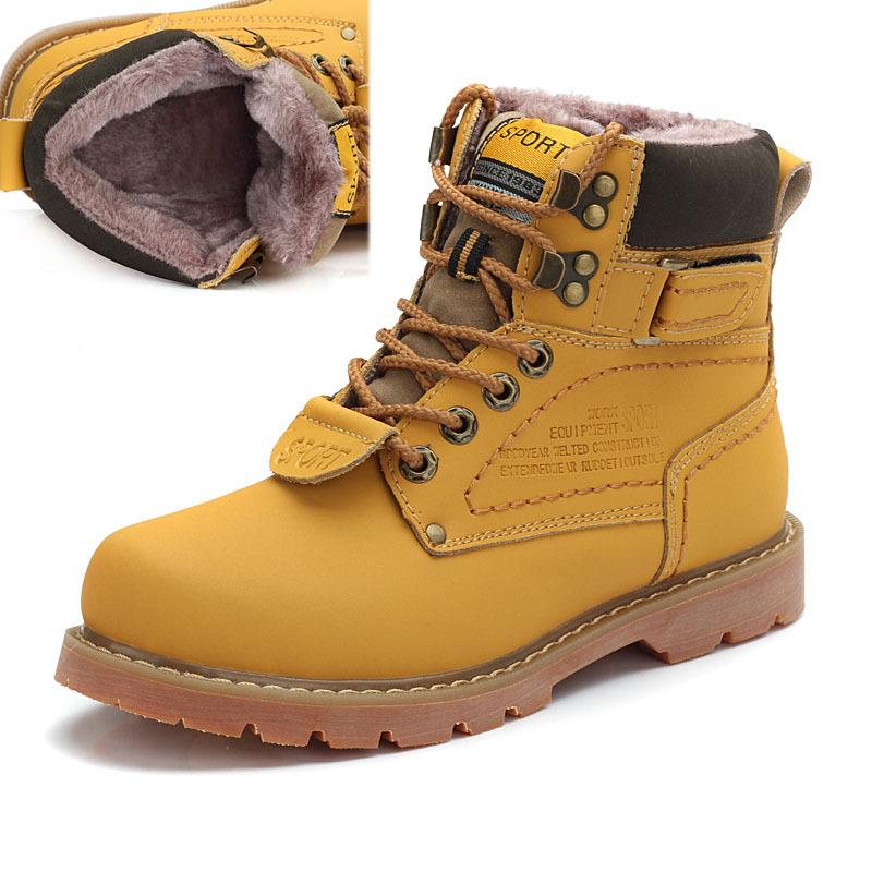 Fashion Genuine Leather Men's Winter Spring Ankle Treking Military Snow Yellow Tactical Boots Outdoor Footwear for Women Men Work Shoes