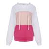 Lässiger Damen-Pullover mit Rundhalsausschnitt und Kontrastfarbe und langen Ärmeln