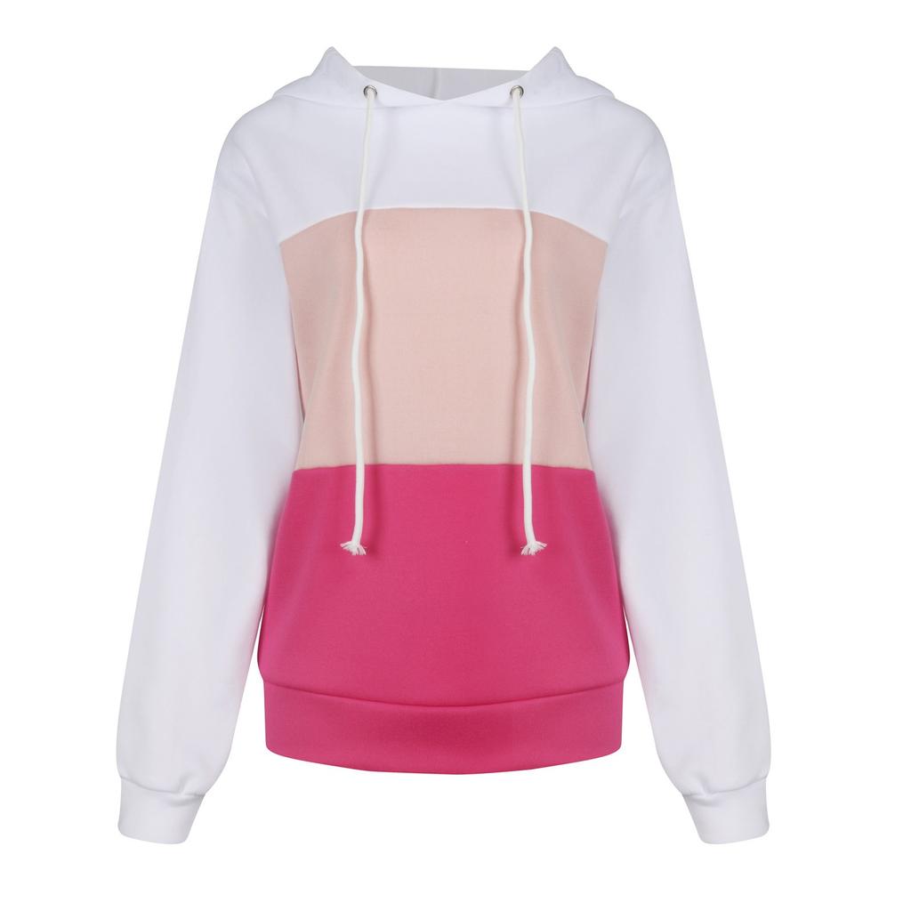 Lässiger Damen-Pullover mit Rundhalsausschnitt und Kontrastfarbe und langen Ärmeln