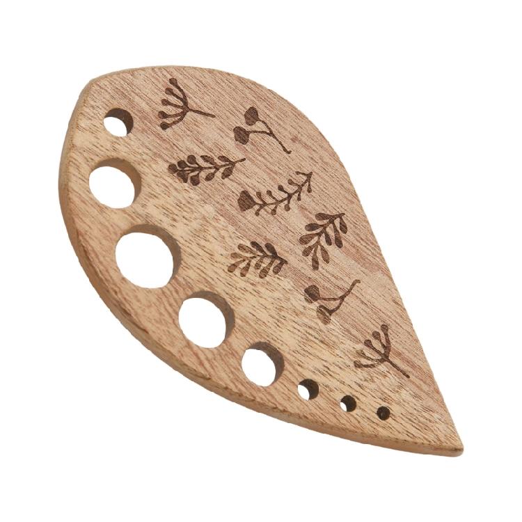 

Practical Smooth Surfaces Wooden Vegetable Leaf Remover Ergonomic Handle Gadget Natural Wood Stripper 1