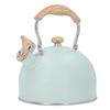 2.5 Liter Whistling Tea Kettle Stainless Steel Green Large Capacity Whistling Tea Pot with Cool Grip for Stovetop