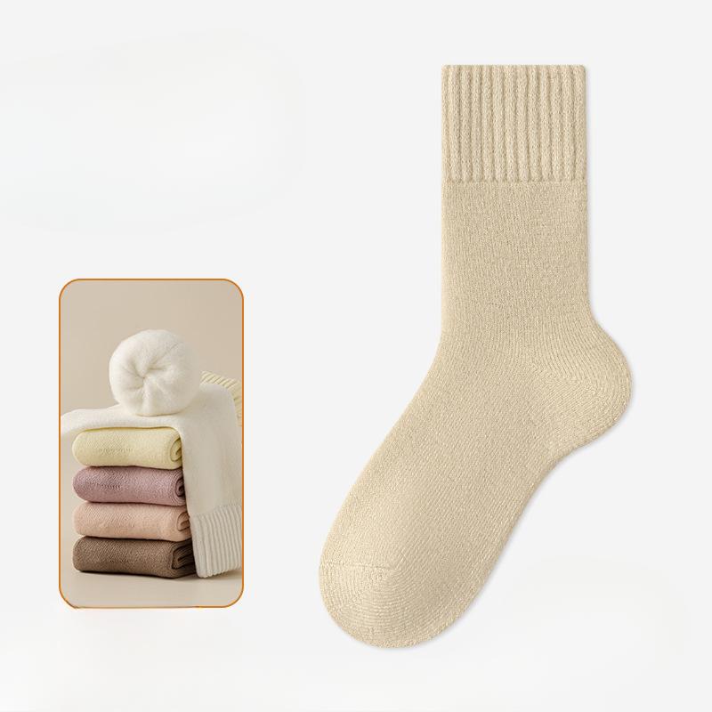 Women's Winter Thickened Velvet Warm Soft Solid Color All Kinds of Casual Tube Socks