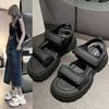 Platform sports sandals women's summer new muffin shoes large size casual beach sandals Velcro women's shoes
