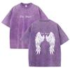 Dark Angel Wing Graphic Printed T-Shirt for Women Cotton Short Sleeve Oversized Loose Tops Streetwear Fashion Tees