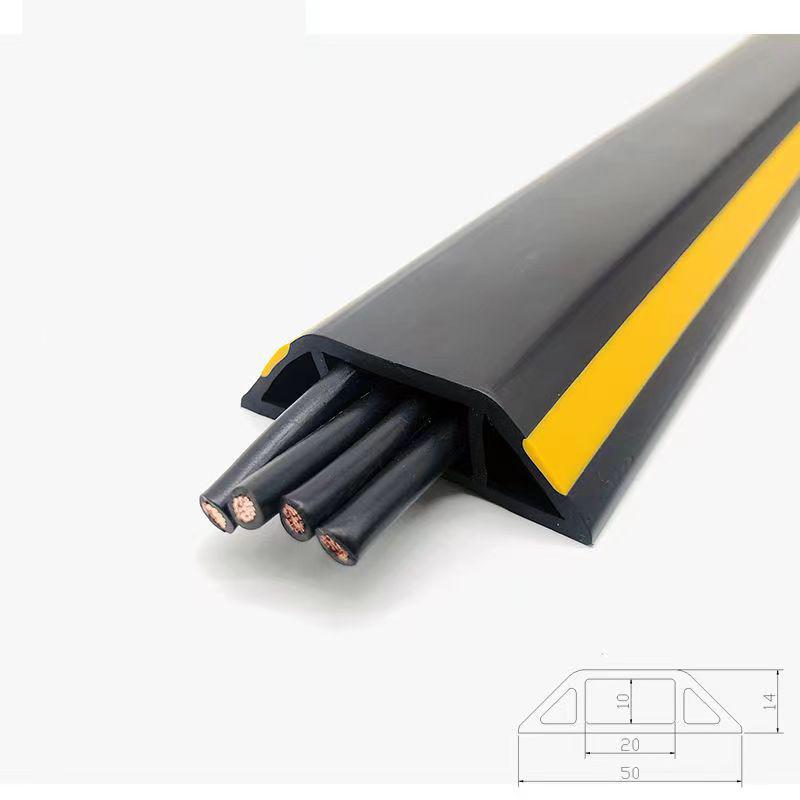 PVC Flexible Rubber Cable Protection Trough, Pressure-resistant Cable Tray, Rubber Strip Trunking for Electrical Wire Storage