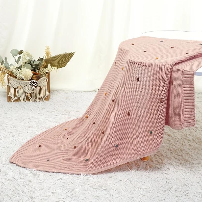 Handcraft Crochet Ball Blanket-Solid Color Knitted Stroller/Air Conditioning Cover Perfect Halloween Christmas Gift for All Ages