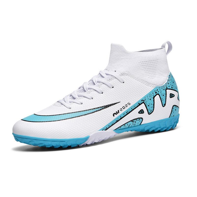 Large Size Football Shoes Men's High-top Student Competition Training Shoes Artificial Grass Ground Nails Long Broken Nails Children's Sports Shoes