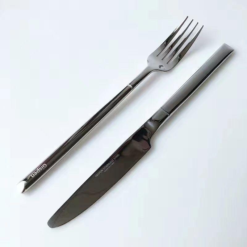Western food knives, forks and spoons set Excellent stainless steel three-piece set Household steak tableware knives and forks ins