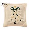 Soft Skin Friendly Cushion Covers Christmas Plush Pillowcase, 3D Embroidered Design Throw Pillow Gifts for Home Cover, Decorative Cover Holiday