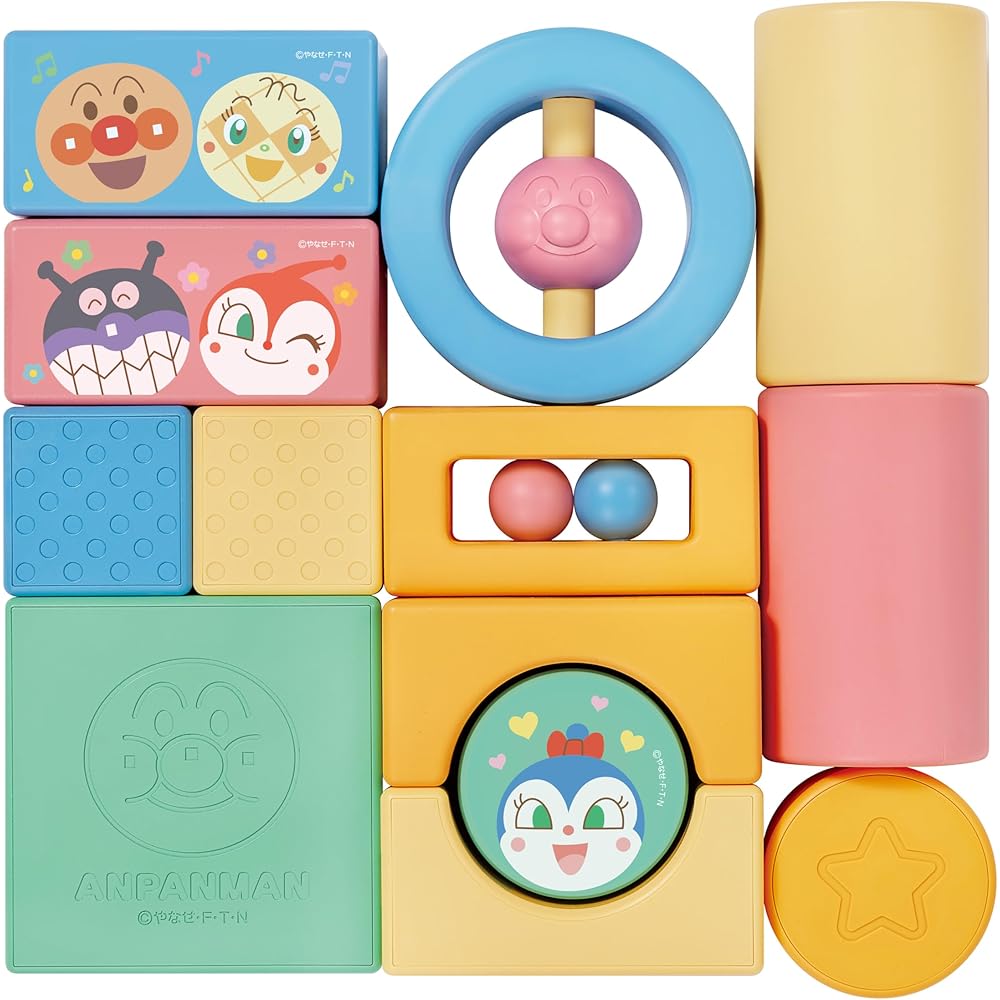 

Agatsuma Anpanman Natural Blessing Rice Building Blocks Beginner Set for Ages 0 Months and Up
