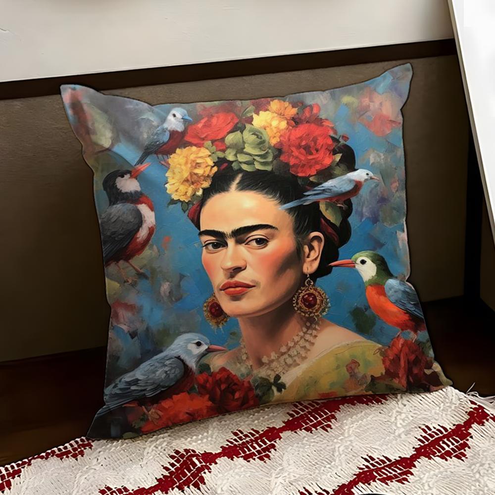 FFrida KKahlo Painting Art Cushion Cover Reversible Soft Durable Pillow Cover Home  Car MultiScene Use for Daily Comfort
