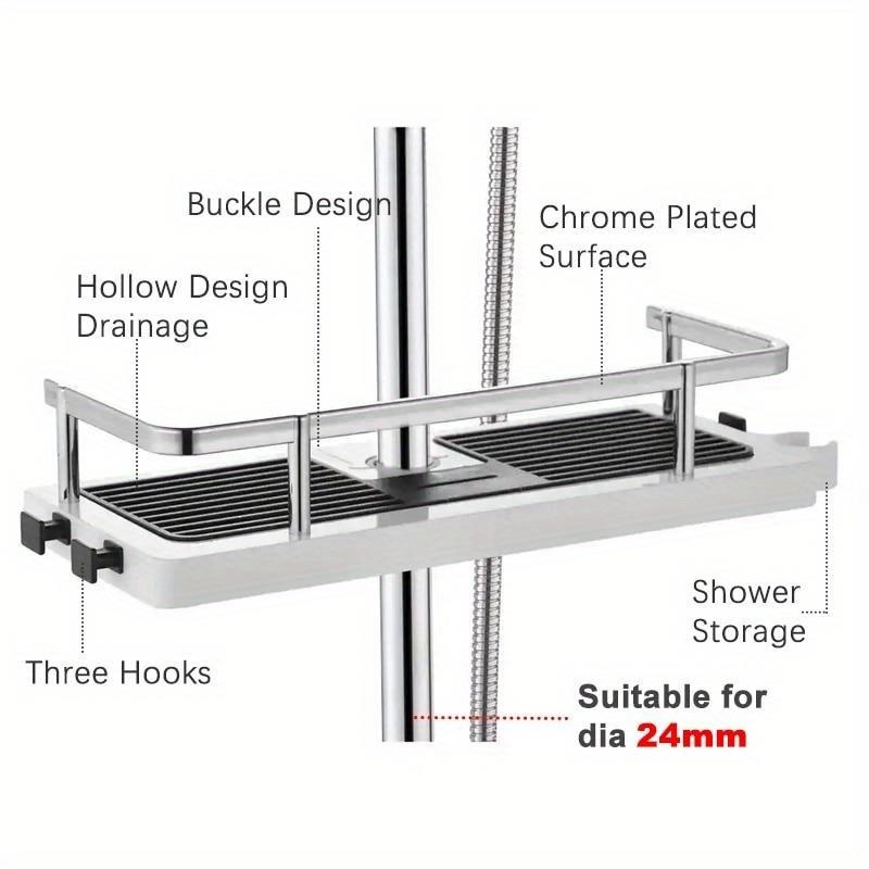 1Pc Shower Storage Holder Rack Organizer Bathroom Shelf Shampoo Tray Stand No Drilling Floating Shelf for Wall Household Item.