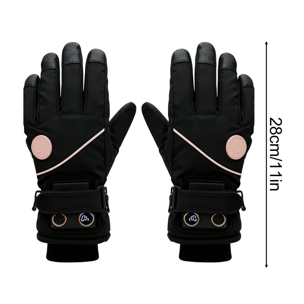 

Heated Motorcycle Gloves 3 Levels Touchscreen Electric Rechargeable Skiing Equipment Hand Warming Gloves For Cycling чёрный