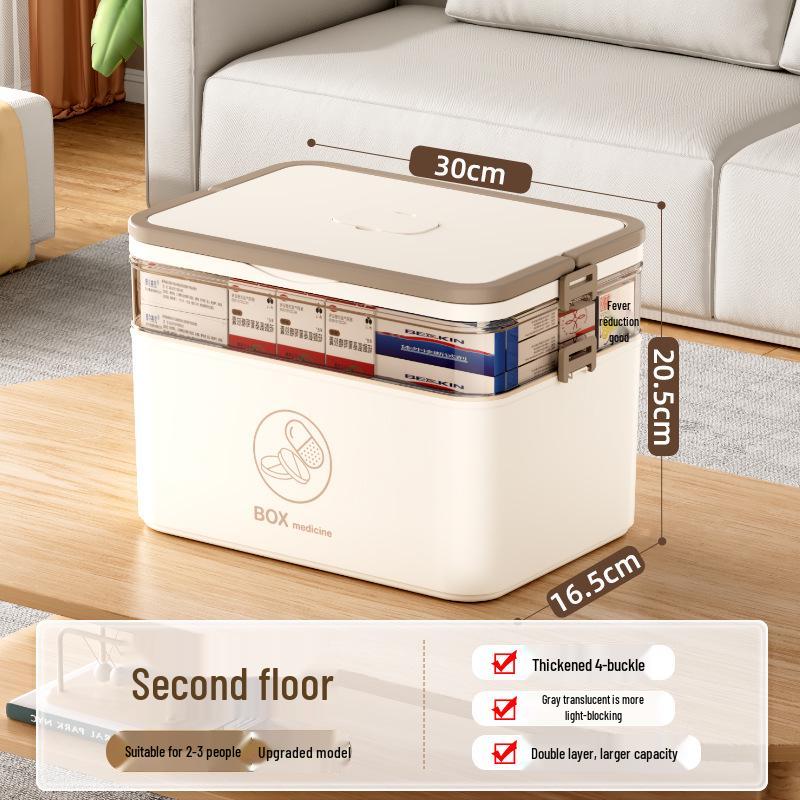 Compact Multi-Layer First Aid Kit: Spacious Family Medicine & Emergency Storage Box