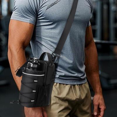 Fitness Magnetic Water Bottle Bag, Outdoor, Fitness, Diagonal Water Cup Storage Bag, Large Capacity, Magnetic, Water Bottle Bag