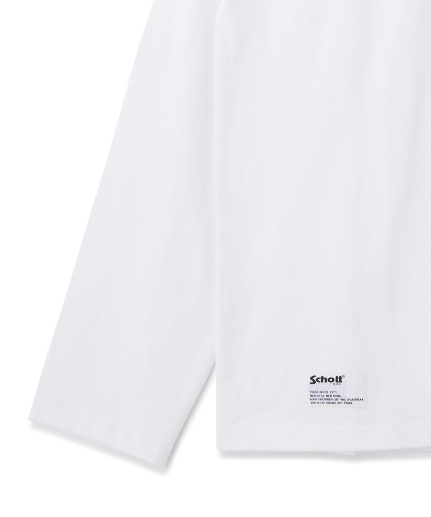 Schott DEER STUDS LS T-SHIRT BURST, Men's Deer Studs Pocket Long T-Shirt, Size 2XL, White, 782-5130002