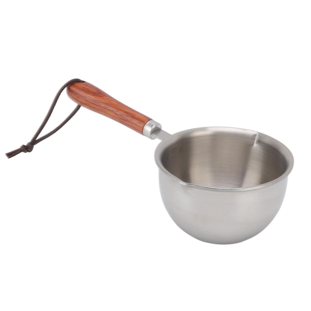 Mini Butter Warmer Pan Stainless Steel Quick Oil Warmer Pot Deepen Bottom Small Milk Pot L 200x57x53mm 7.9x2.2x2.1in