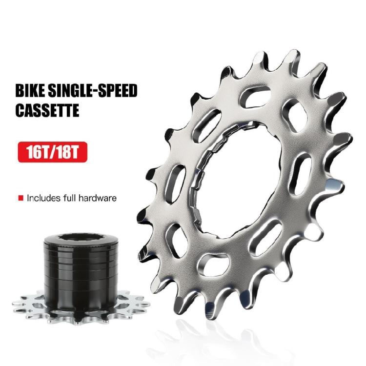 Piñones de Cassette Monovelocidad para Bicicletas, 16T 18T Kits de Conversión Monovelocidad para Bicicletas de Montaña con Espaciador y Anillos de Bloqueo