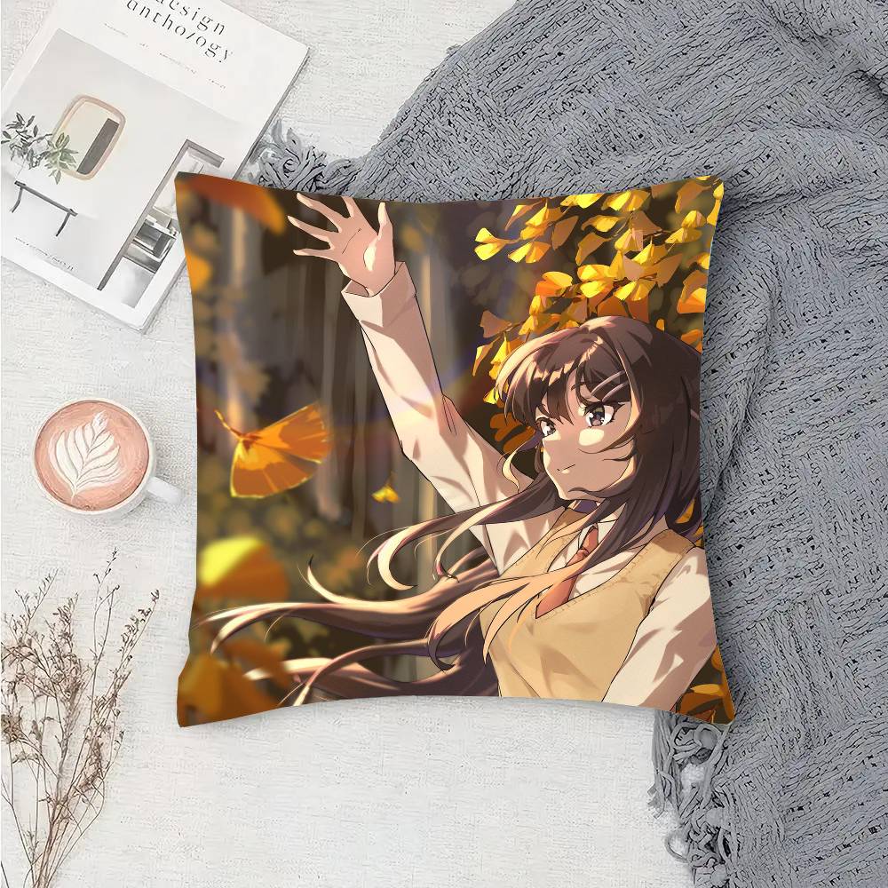 Mai Sakurajima Anime Pillow Case Sofa Cushion Cover Room Home Decoration