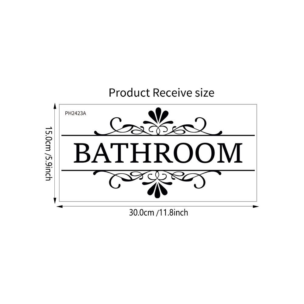Art Wall Sticker Self-Adhesive Toilet Door Stickers Removable PVC WC Doorway Sign Funny Black Bathroom Wall Sticker Bathroom
