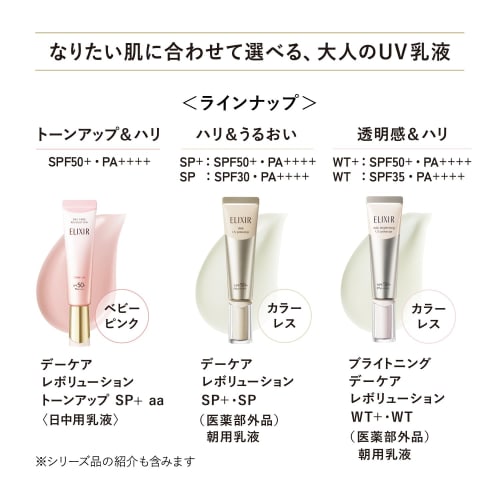 Elixir SUPERIEUR Tagespflege Revolution SP+ 35 ml Farblos Quasi-Medikament UV-Emulsion Morgen Festigkeit Feuchtigkeit SPF50+ PA++++ Alterungspflege Shiseido