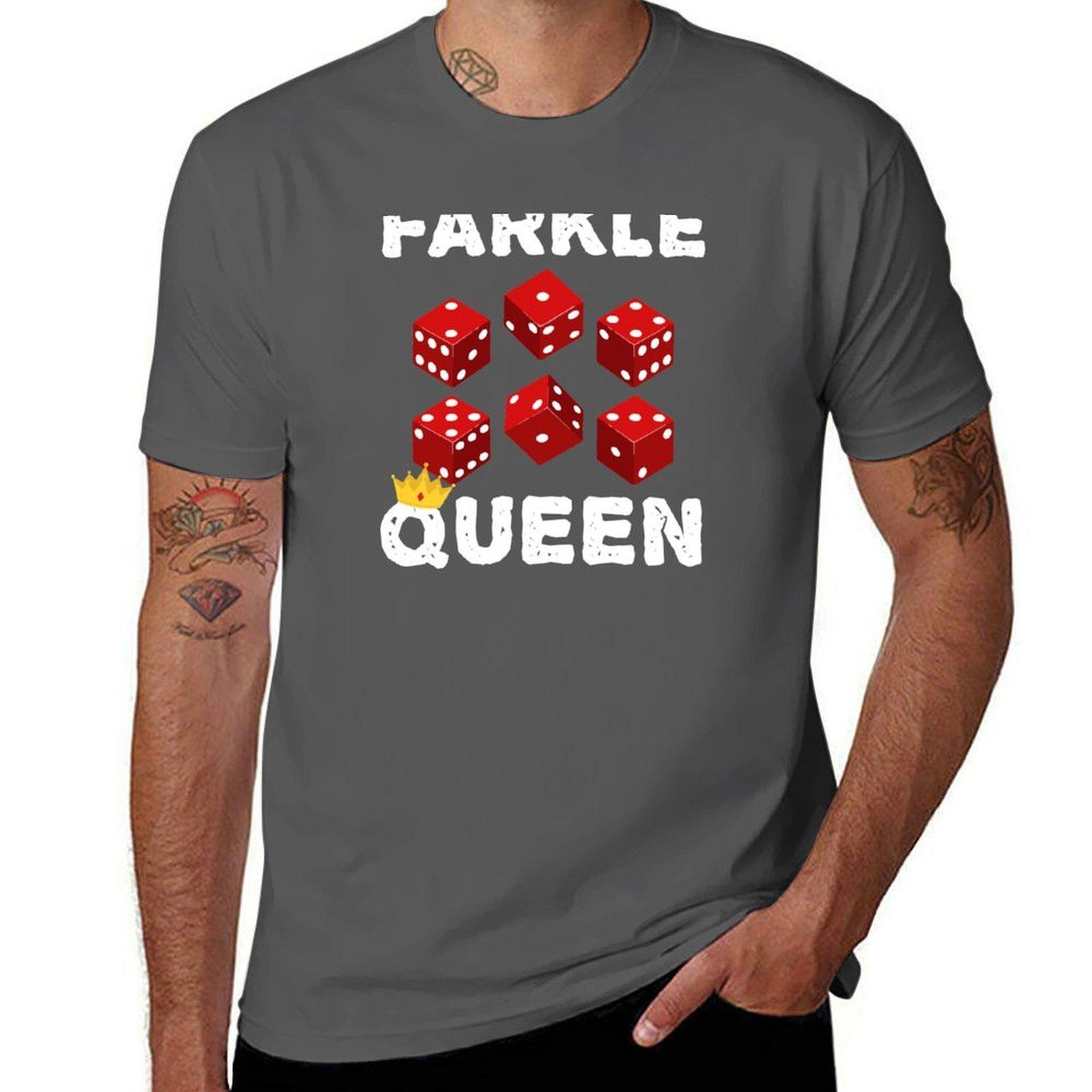 

Farkle Queen Funny Dice Game Night T-Shirt man t shirts graphic anime tshirt T-Shirt 4XL