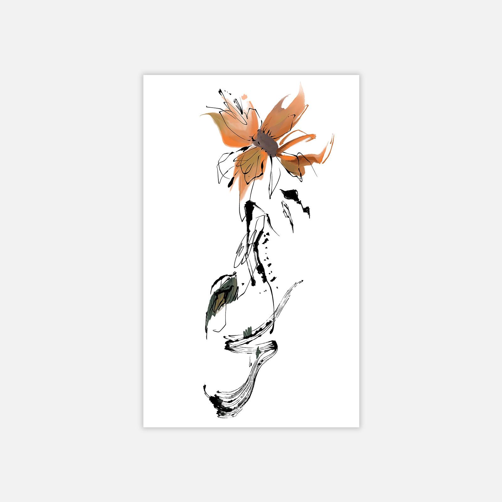 Ink Flower Plain Flower Arm Leg Tattoo Sticker Niche New Chinese Beautiful Small Fresh Tattoo Sticker 11*18