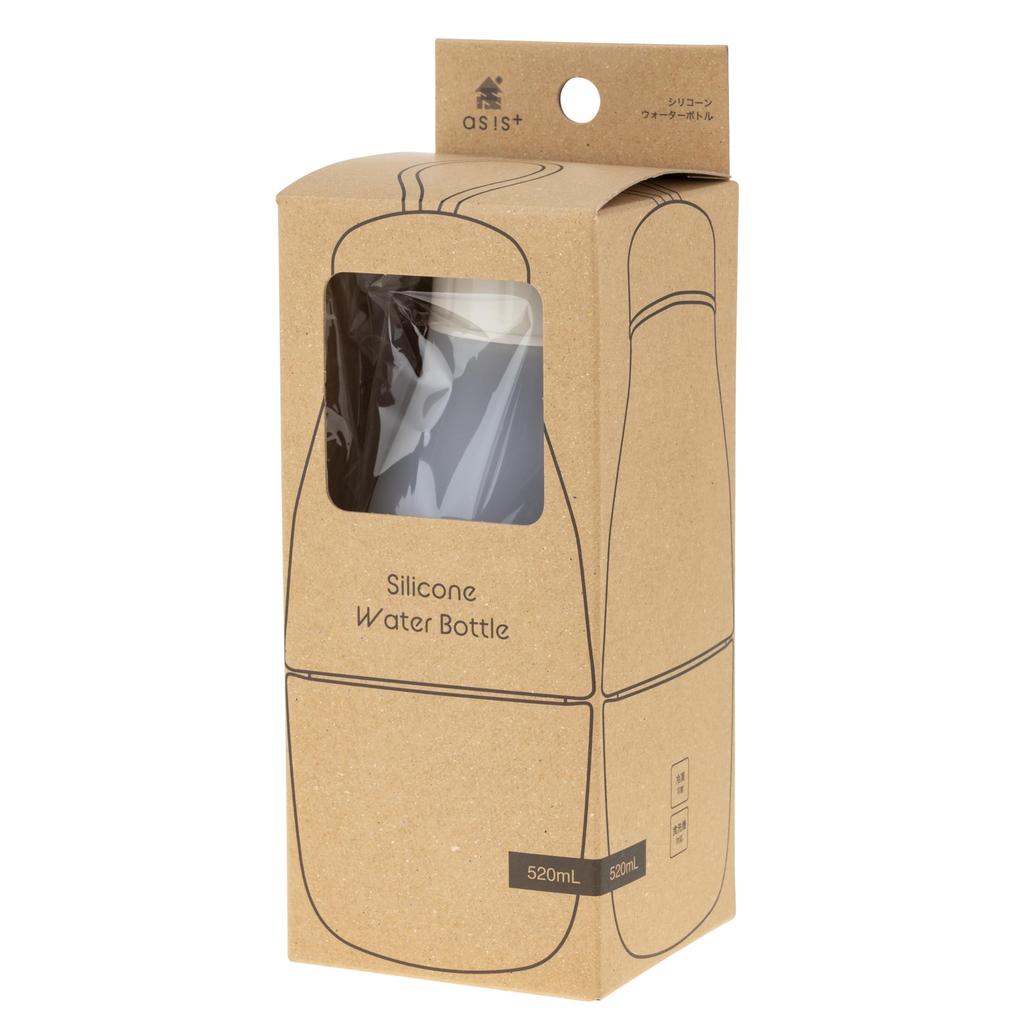 Silicone Water Bottle 520mL White asis+