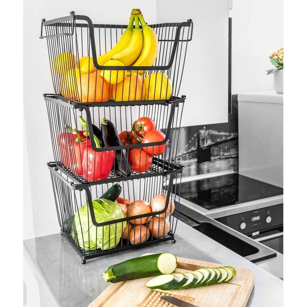 Rectangular Kitchen Basket for Fruits and Vegetables for Stacking One on Another