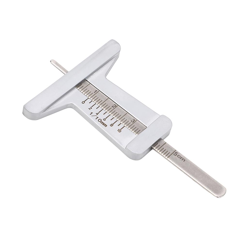 0 to 50mm Tire Thread Depth Gauge Stainless Steel Portable Depth Meter for Car Motorcycle