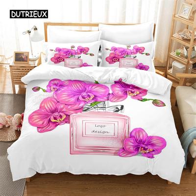 Parure de lit avec bouteille de parfum, ensemble de housse de couette, literie 3D, impression numérique, linge de lit, ensemble de literie Queen Size, design de mode