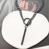 Heart Slip Chain Necklace Black Leather Choker Collar For Women Goth Accessories  Punk Gothic Jewelry