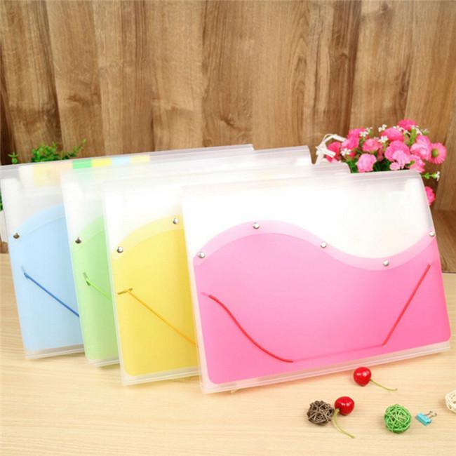 A4 Multi-layer Folder Organ Bag Plastic 13 Grid Transparent Rope Buckle Folder