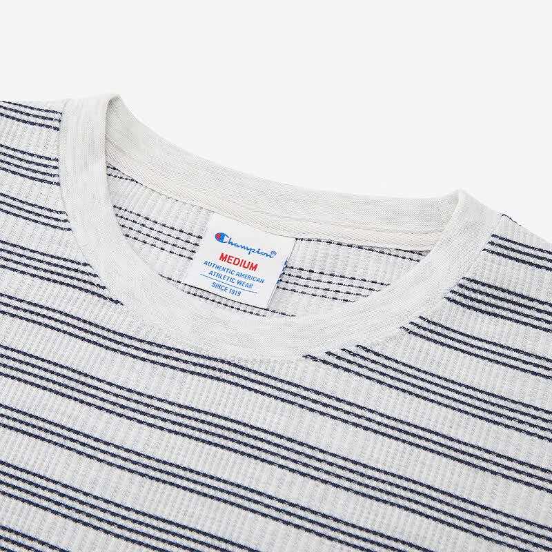 Champion Women's Striped Knit Short Sleeve Tee