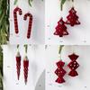 Red Christmas Tree Decoration Flocking Christmas Bell Pendant  Favors Decor
