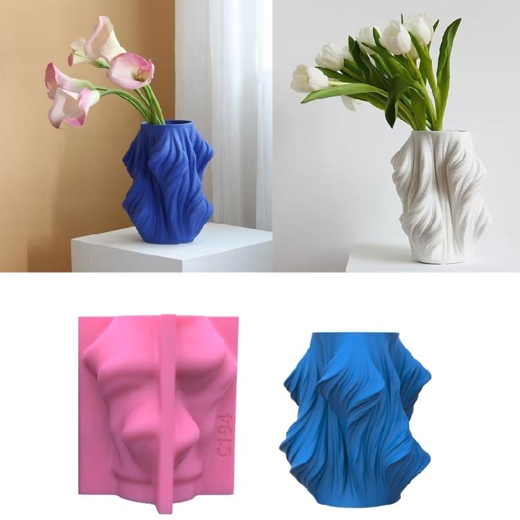Flower Pot Mold Silicone Succulent Flowerpot Plant Vintage Mould Concrete Cement
