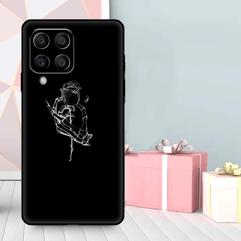 Black Aesthetics Skull Skeleton Case For Samsung Galaxy M16 M31 M21 M13 M33 M53 M15 M35 M55 M36 M56 M12 M32 M52 M14 M34 M54